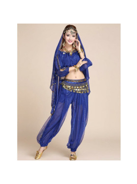 Костюм для восточных танцев  брючный, синий